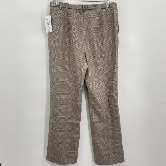 NWT PENDLETON Vintage VTG Beige Plaid 100% Virgin Wool Dress Slacks Size 12 - Picture 3 of 7
